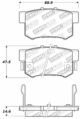 StopTech Street Touring 00-09 Honda S2000 / 92-07 Accord / 04-10 TSX Rear Brake Pads - 308.05370