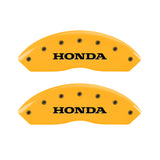 MGP 4 Caliper Covers Engraved Front Honda Engraved Rear Odyssey Yellow finish black ch - 20203SODSYL