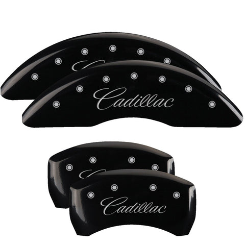 MGP 4 Caliper Covers Engraved Front & Rear GMC Black finish silver ch - 34209SGMCBK