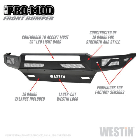 Westin 16-19 Chevy/GMC  Silverado/Sierra 1500 Pro-Mod Front Bumper - 58-41005