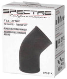 Spectre Universal Intake Elbow Tube (ABS) 3in. OD / 45 Degree - Black Textured Powdercoat - 87381K