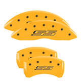 MGP 4 Caliper Covers Engraved Front & Rear Gen 5/SS Yellow finish black ch - 14231SSS5YL