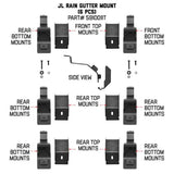 Go Rhino 6pc Rain Gutter Mounting Kit for SRM Rack - 5910011T