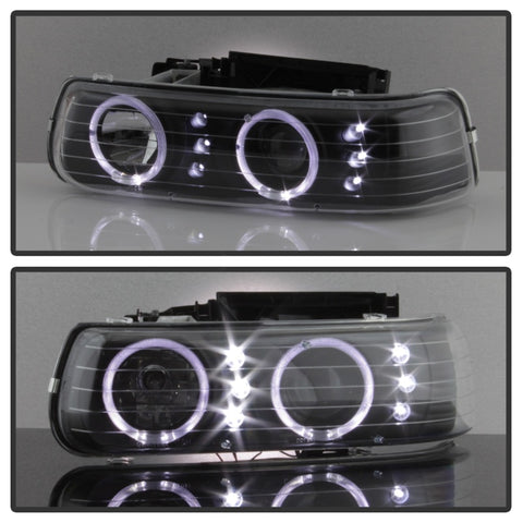 xTune Chevy Silverado 1500/2500 99-02 Bumper Projector Headlights - LED - Black PRO-JH-CSIL99-SET-BK - 9036781