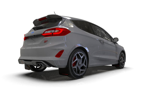 Rally Armor 18-22 Ford Fiesta ST MK8 Black UR Mud Flap w/ Red Logo - MF60-UR-BLK/RD