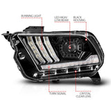 ANZO 10-14 Ford Mustang LED Projector Headlights w/Sequential Light Tube (NON HID Compatible) - 121577