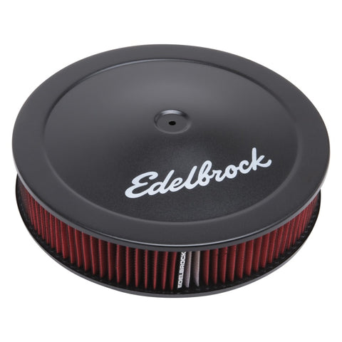 Edelbrock Air Cleaner Pro-Flo Series Round 14 In Diameter Cloth Element 3/8Indropped Base Black - 1225