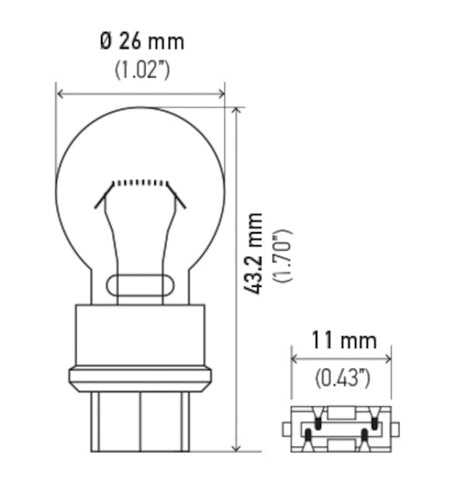 Hella Bulb 3047 12V 21/7W W2.5X16q S8 - 3047