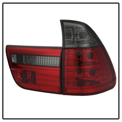 Spyder BMW E53 X5 00-06 4PCS Euro Style Tail Lights- Red Smoke ALT-YD-BE5300-RS - 5000842