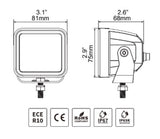 Go Rhino Xplor Blackout Series Cube LED Spot Light Kit (Surface/Threaded Stud Mnt) 3x3 - Blk (Pair) - 750400321SCS