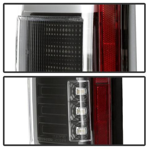 Spyder 15-18 Ford F-150 Light Bar LED Tail Lights (w/Blind Spot) - Black (ALT-YD-FF15015BS-LBLED-BK) - 5085313