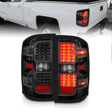 ANZO 15-19 Chevy Silverado 2500HD/3500HD (Factory Halogen Only) LED Tail Lights Black w/Clear Lens - 311423