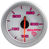 Autometer Airdrive 2-1/6in Oil Temp Gauge 100-300 Degrees F - Silver - 9140-UL