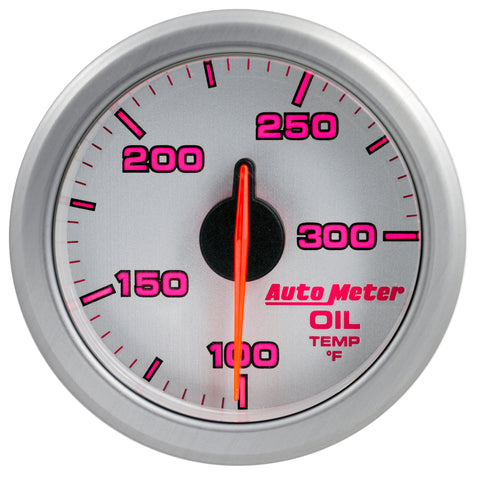 Autometer Airdrive 2-1/6in Oil Temp Gauge 100-300 Degrees F - Silver - 9140-UL