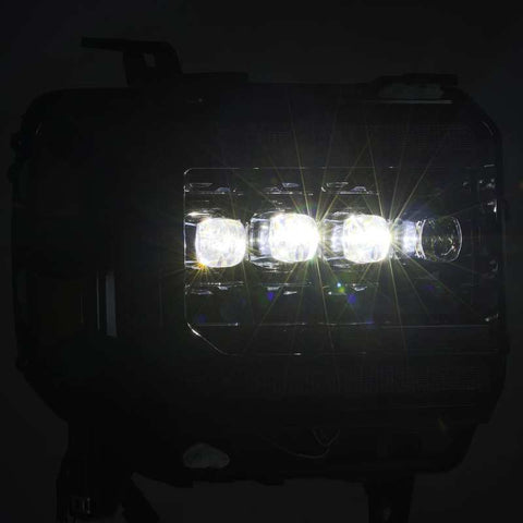 AlphaRex 14-18 GMC Sierra NOVA LED Proj Headlights Plnk Style Alpha Blk w/Activ Light/Seq Signal/DRL - 880616