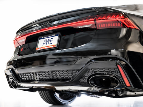 AWE Tuning 21-23 Audi C8 RS6/RS7 SwitchPath Cat-back Exhaust - Diamond Black Tips - 3025-33776