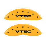 MGP 4 Caliper Covers Engraved Front & Rear Vtech Yellow Finish Black Char 2009 Honda Ridgeline - 20139SVTCYL