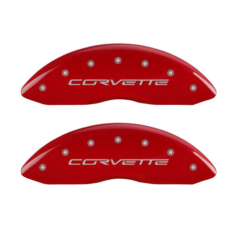 MGP 4 Caliper Covers Engraved Front & Rear C6/Corvette Yellow finish black ch - 13083SCV6YL