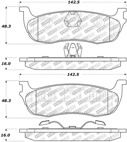 StopTech Street Select Brake Pads - Rear - 305.07110