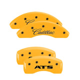 MGP 4 Caliper Covers Engraved Front Cadillac Engraved Rear ATS Yellow finish black ch - 35023SATSYL