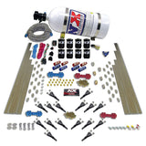 Nitrous Express Shark Dual Stage/Gas 16 Nozzles 8 Solenoids Nitrous Kit (200-1200HP) w/10lb Bottle - 90008-10