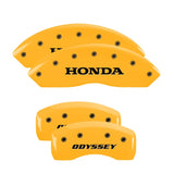 MGP 4 Caliper Covers Engraved Front Honda Engraved Rear Odyssey Yellow finish black ch - 20203SODSYL