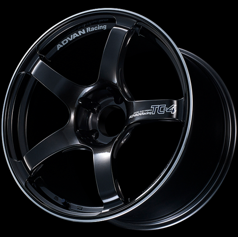 Advan TC4 17x9 +45 5-114.3 Racing Black Gunmetallic and Ring Wheel - YAD7I45EBGR