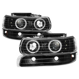 xTune Chevy Silverado 1500/2500 99-02 Bumper Projector Headlights - LED - Black PRO-JH-CSIL99-SET-BK - 9036781