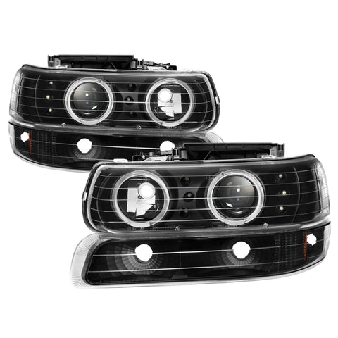 xTune Chevy Silverado 1500/2500 99-02 Bumper Projector Headlights - LED - Black PRO-JH-CSIL99-SET-BK - 9036781