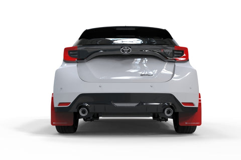 Rally Armor 20-22 Toyota GR Yaris Hatchback Red Mud Flap w/ White Logo - MF74-UR-RD/WH