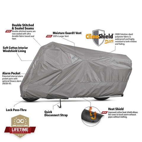 Dowco Cruisers (Small/Medium Models) WeatherAll Plus Motorcycle Cover - Gray - 51223-07