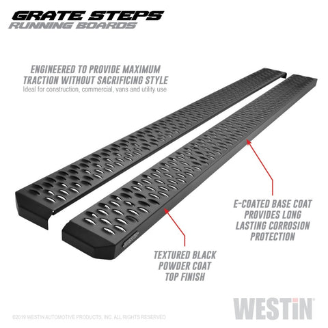 Westin Grate Steps Running Boards 86 in - Textured Black - 27-74755