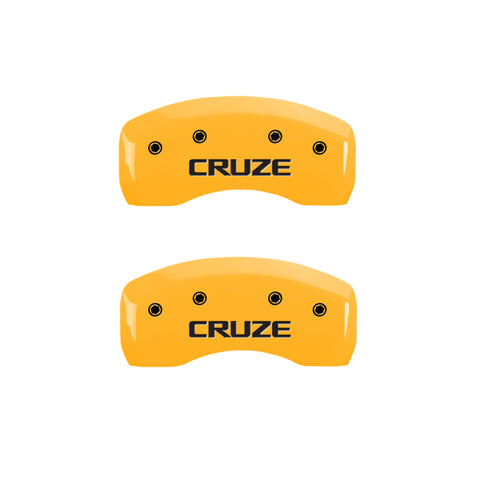 MGP 4 Caliper Covers Engraved Front & Rear Cruze Yellow finish black ch - 14232SCRZYL