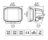 Go Rhino Xplor Blackout Series Cube LED Sideline Flood Light Kit (Surface Mount) 4x3 - Blk (Pair) - 750700321FCS