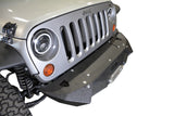 DV8 Offroad 07-18 Jeep Wrangler JK/JL Steel Stubby Front Bumper w/ Light Bracket & Winch Plate - FBSHTB-24