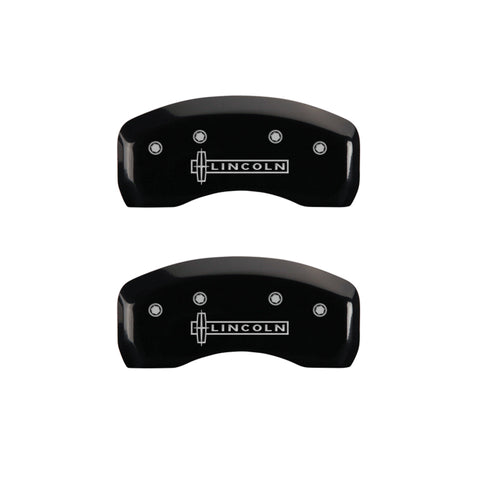 MGP 4 Caliper Covers Engraved Front & Rear Lincoln Black finish silver ch - 36021SLCNBK