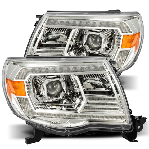 AlphaRex 05-11 Toyota Tacoma PRO-Series Projector Headlights Plank Style Design Chrome w/DRL - 880737