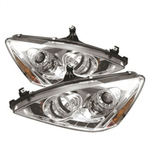 Spyder Honda Accord 03-07 Projector Headlights LED Halo Amber Reflctr LED Chrm PRO-YD-HA03-AM-C - 5010643