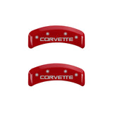 MGP 4 Caliper Covers Gloss Red Engraved with Corvette C4 (Full Kit 4 Pieces) - 13013SCV4RD