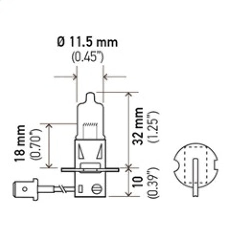 Hella H3 24V/70W PK22s T3.25 Halogen Bulb - H3 24V