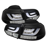 Spyder Volkswagen Golf/GTI 10-13 G2 Type With Light Bar LED Tail Lights Black ALT-YD-VG10-LED-G2-BK - 5071767