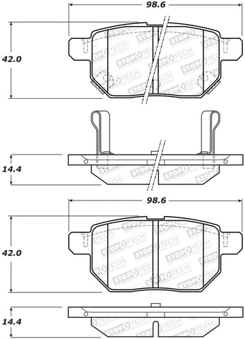 StopTech Street Brake Pads - Rear - 308.14230