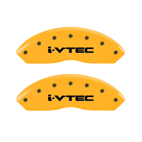 MGP 4 Caliper Covers Engraved Front & Rear i-Vtec Yellow finish black ch - 39018SIVTYL