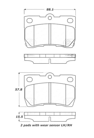 StopTech Street Touring 06 Lexus GS300/430 / 07-08 GS350 Rear Brake Pads - 308.11130