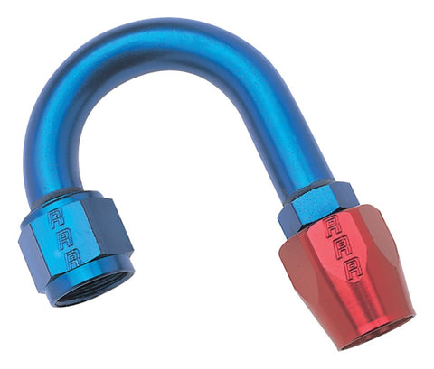 Russell Performance -10 AN Red/Blue 180 Degree Full Flow Hose End (1-1/4in Centerline Radius) - 610280