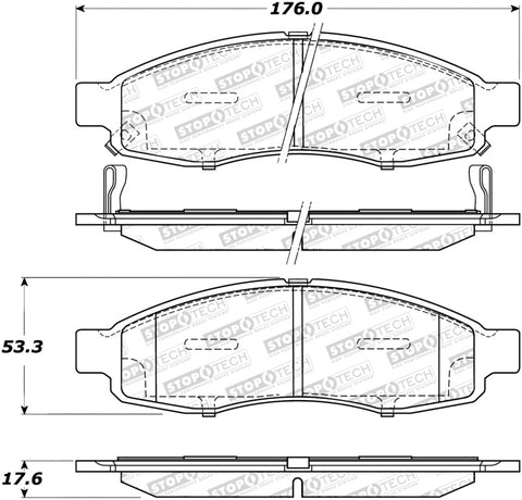 StopTech Sport Brake Pads w/Shims and Hardware - Front - 309.11830