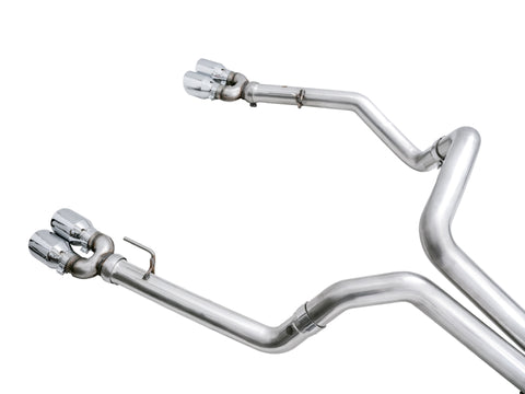 AWE Tuning 4th Gen GM 1500 6.2L 0FG Catback Split Rear Exit (w/ Bumper Cutouts) - Quad Chrome Tips - 3015-42203