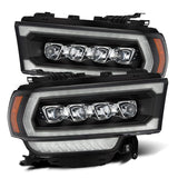 AlphaRex 19-21 Ram 2500 NOVA LED Proj Headlights Plank Style Black w/Activ Light/Seq Signal/DRL - 880553