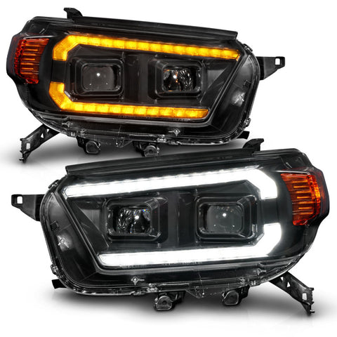 ANZO 10-13 Toyota 4Runner Projector Headlights - Black - 111602