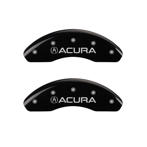 MGP 4 Caliper Covers Engraved Front Acura Engraved Rear TSX Black finish silver ch - 39004STSXBK